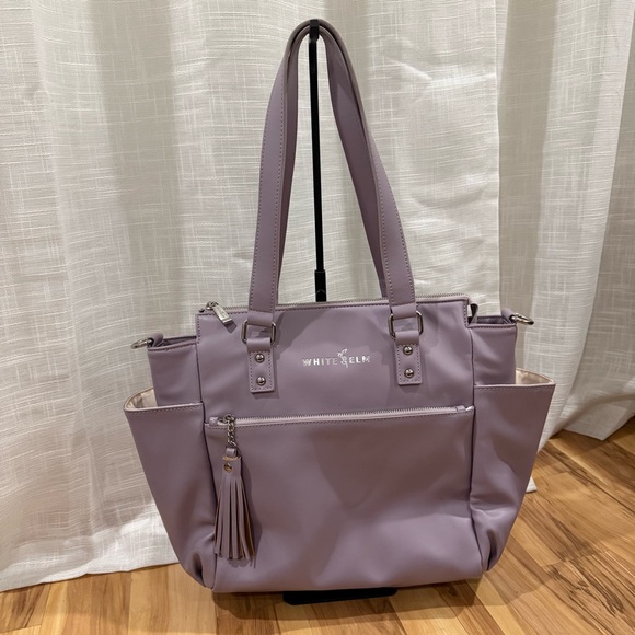 White Elm Handbags - White Elm Gemini Mini Convertible Lavender Color Tote Diaper Bag Laptop Bag READ